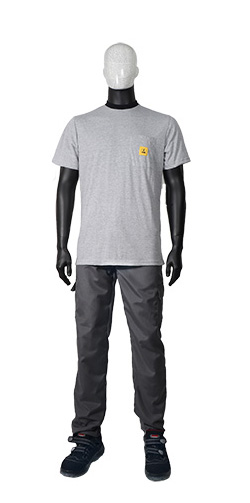 TKZ - ESD T-Shirt - Környakas, rövid ujjú, zsebbel